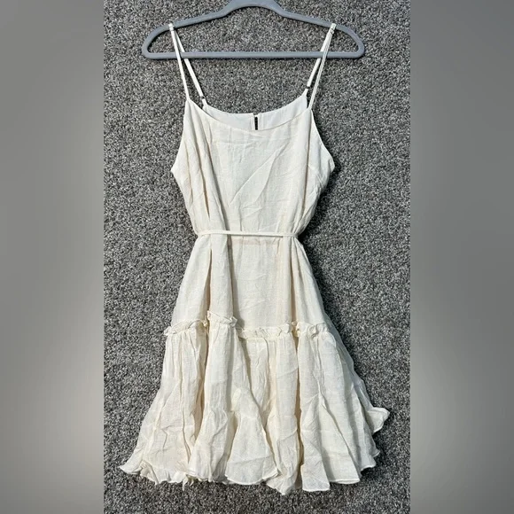 NWOT Spaghetti Strap Ruffle Hem Mini Skater Dress Size Large - Picture 4 of 7